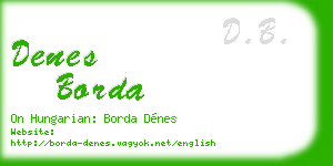 denes borda business card